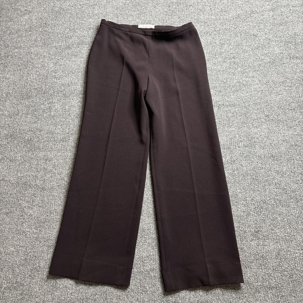 MaxMara Side Zip Dress Suit Pants Women's Size 12 Brown Made Italy Minimal